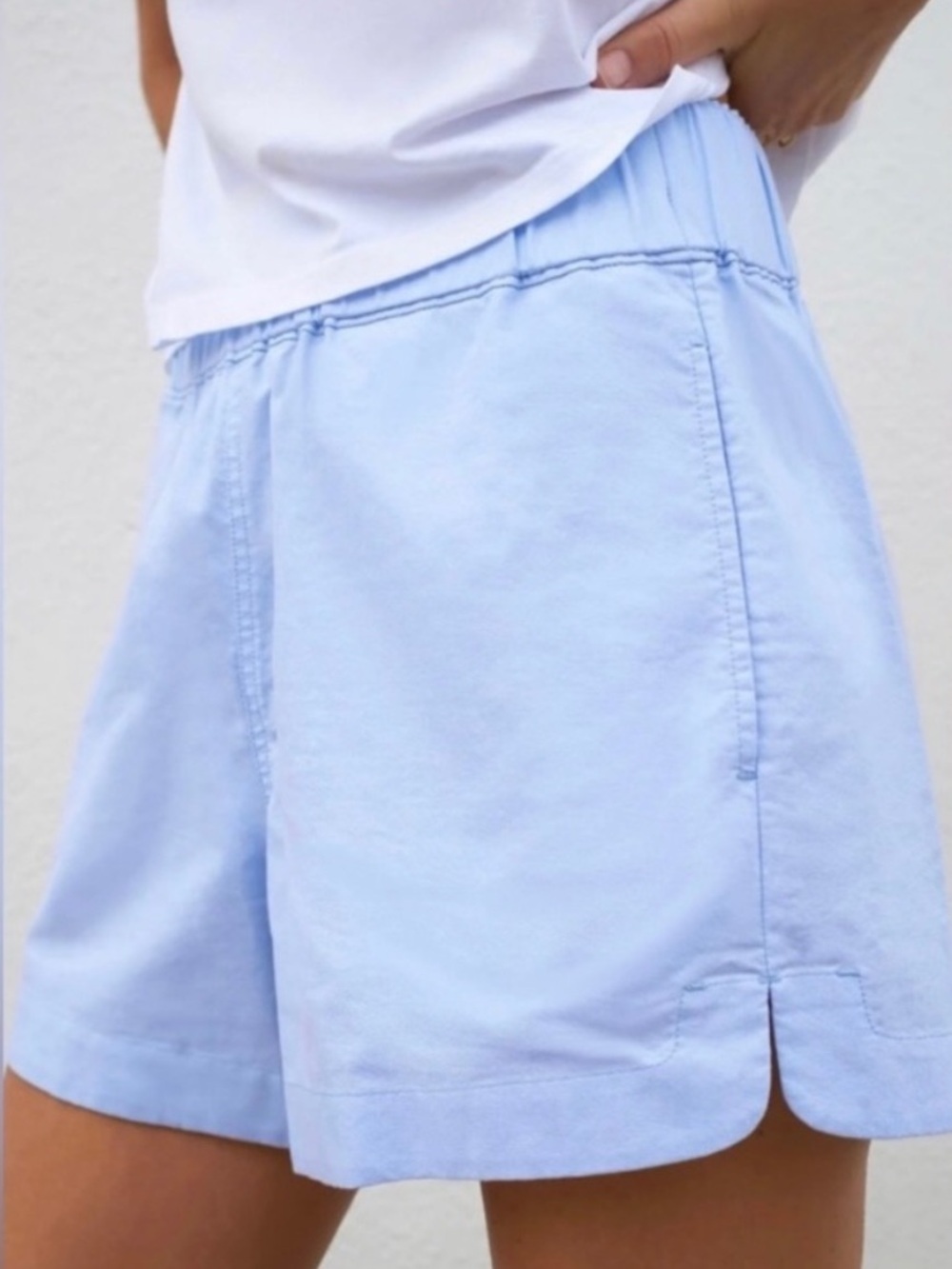 AYR staycation short cotton pull on oxford blue size 1X
